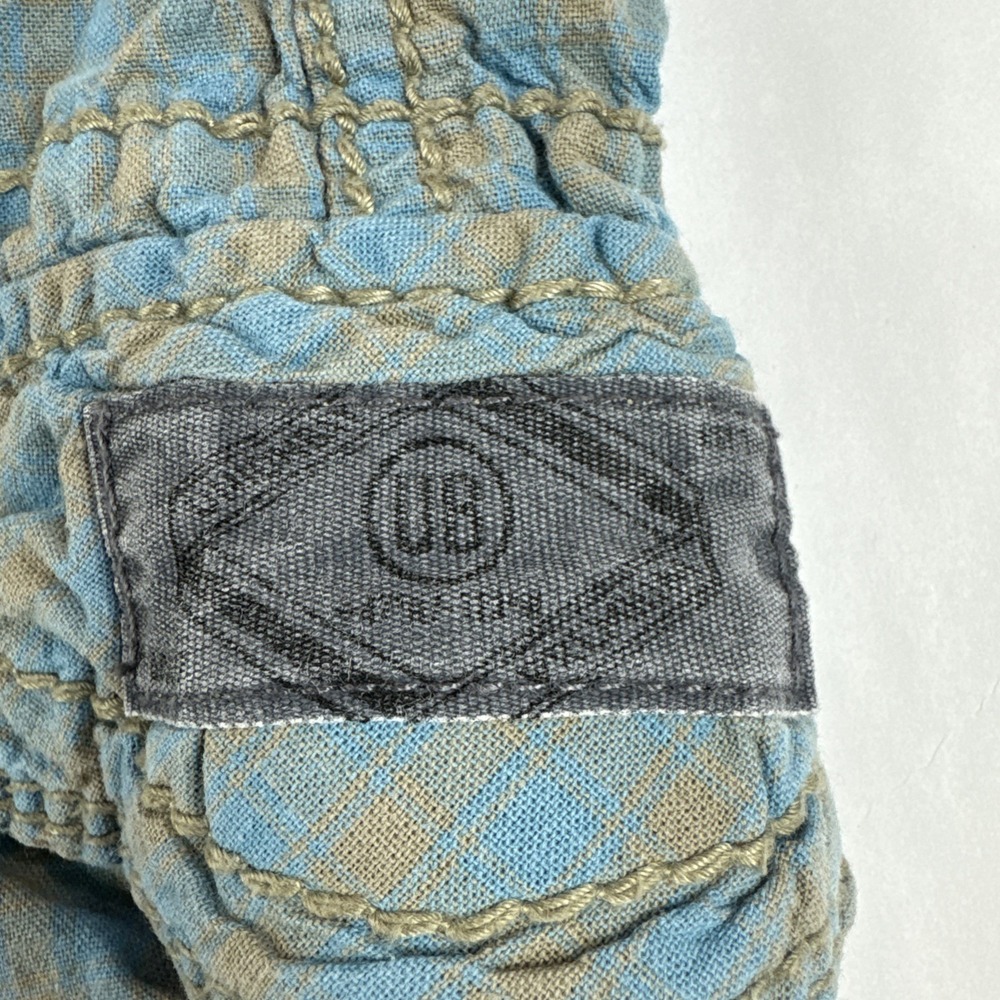 Unionbay Cargo Shorts‎ Mens 38x10 Blue Tan Plaid Utility Outdoors Hiking Camping - Picture 7 of 7